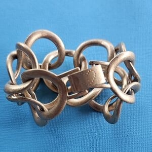 Stella and Dot Matte Gold Chunky Link Statement Bracelet